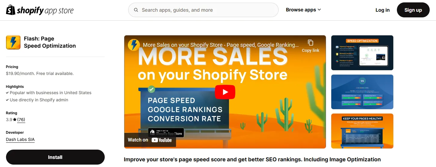 Flash: Page Speed Optimization